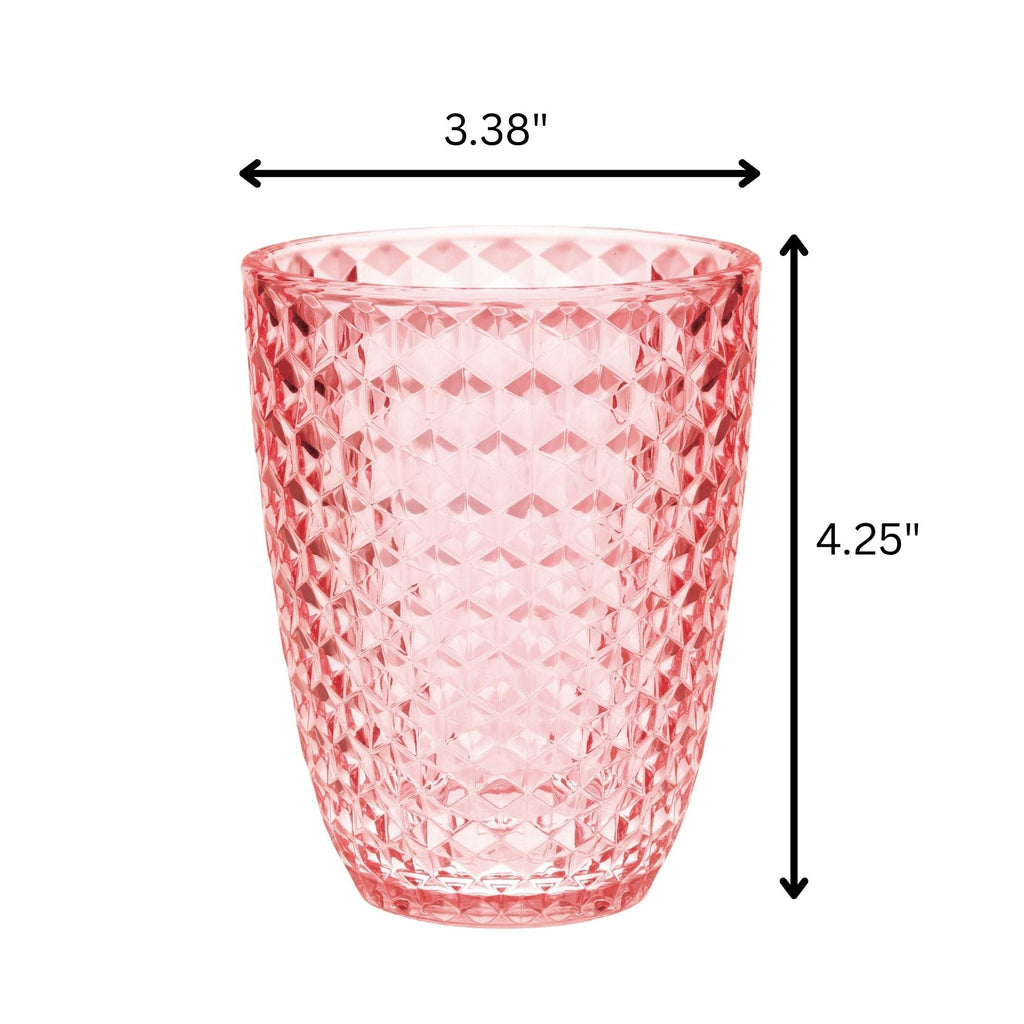 Leading Ware Diamond Cut Acrylic Glasses Drinking (Set of 4) - Fabs things