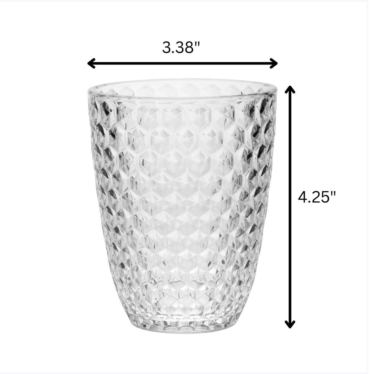 Leading Ware Diamond Cut Acrylic Glasses Drinking (Set of 4) - Fabs things