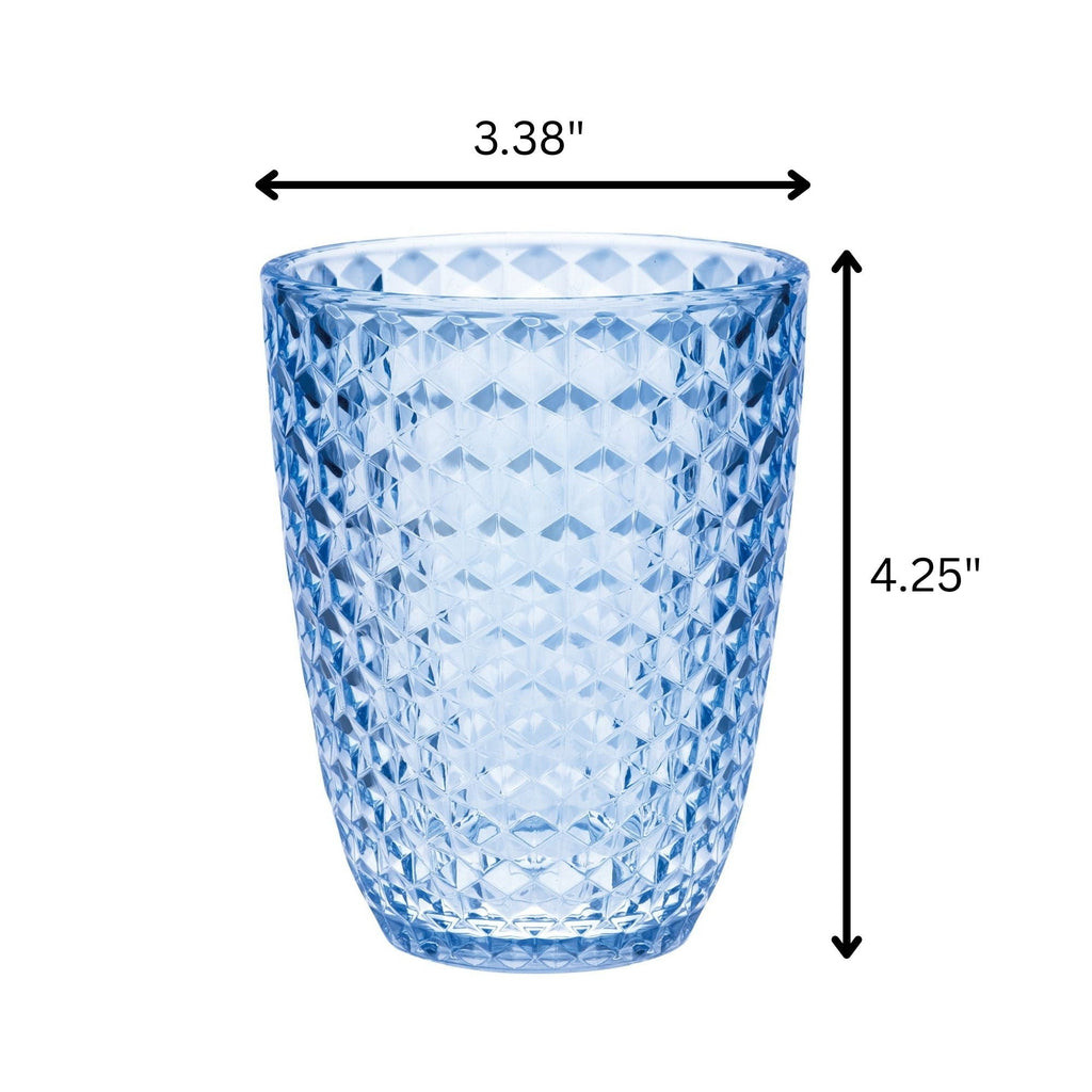 Leading Ware Diamond Cut Acrylic Glasses Drinking (Set of 4) - Fabs things