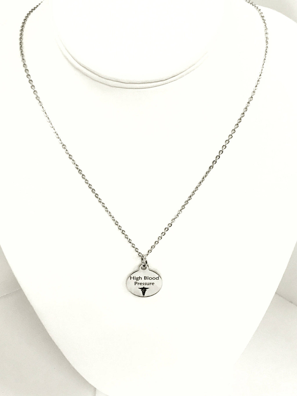 High Blood Pressure Stainless Necklace, High Blood Pressure Medical Necklace, HBP Awareness Engraved Pendant Necklace, Medical ID Jewelry - Fabs things
