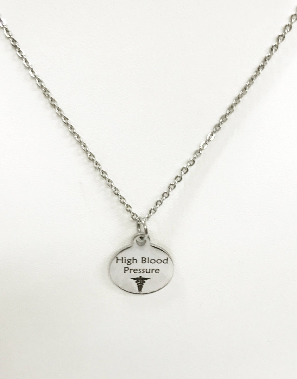 High Blood Pressure Stainless Necklace, High Blood Pressure Medical Necklace, HBP Awareness Engraved Pendant Necklace, Medical ID Jewelry - Fabs things