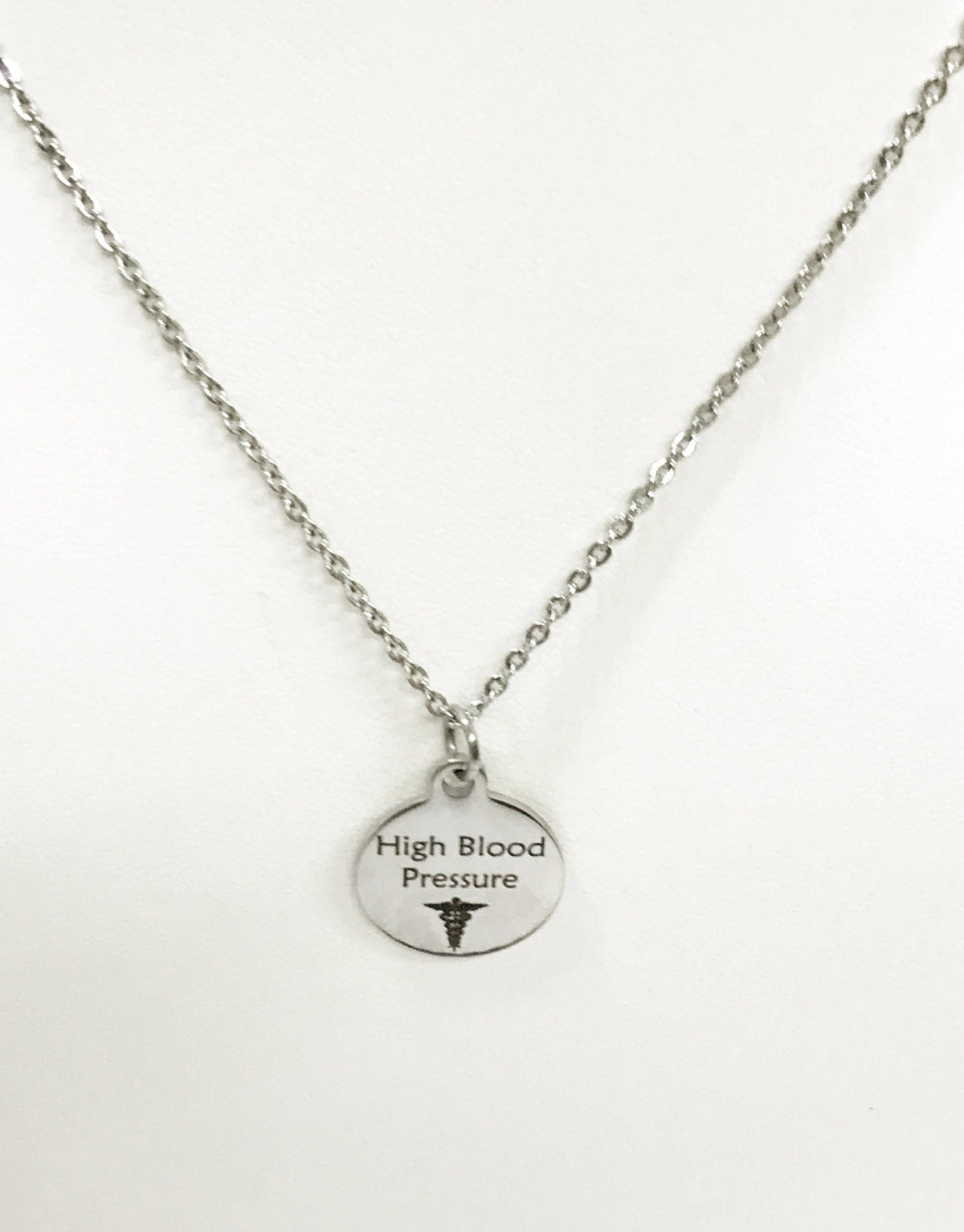High Blood Pressure Stainless Necklace, High Blood Pressure Medical Necklace, HBP Awareness Engraved Pendant Necklace, Medical ID Jewelry - Fabs things