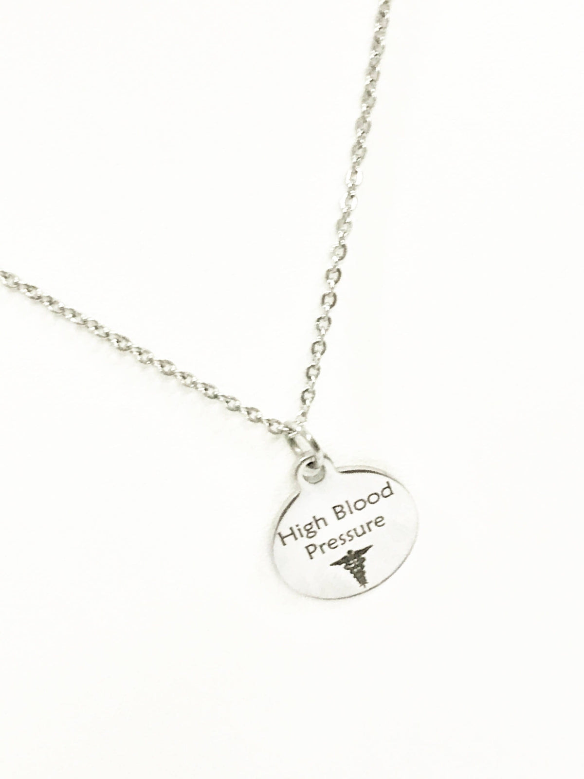 High Blood Pressure Stainless Necklace, High Blood Pressure Medical Necklace, HBP Awareness Engraved Pendant Necklace, Medical ID Jewelry - Fabs things