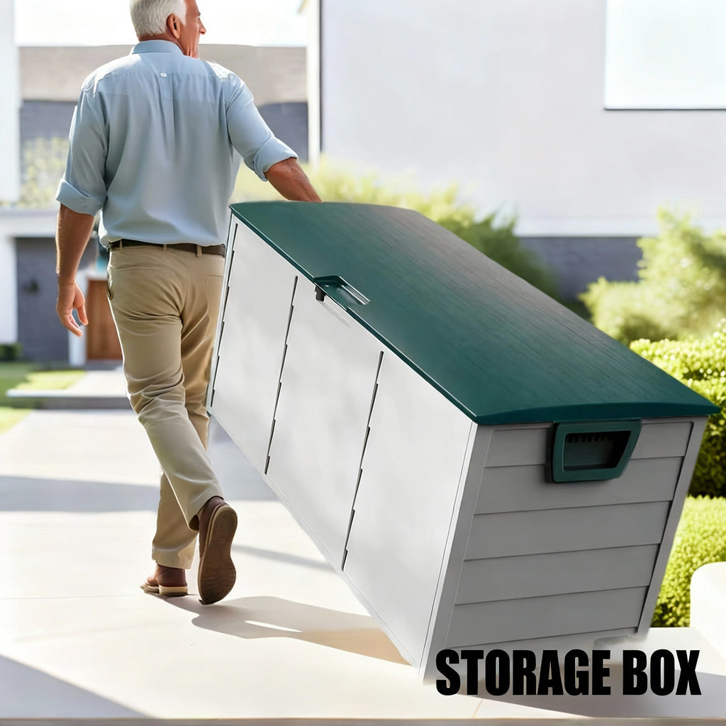 75 Gallon Heavy-Duty Outdoor Deck Box – Waterproof Patio Storage Box with Hinged Lid, Lockable & Easy Assembly - Fabs things