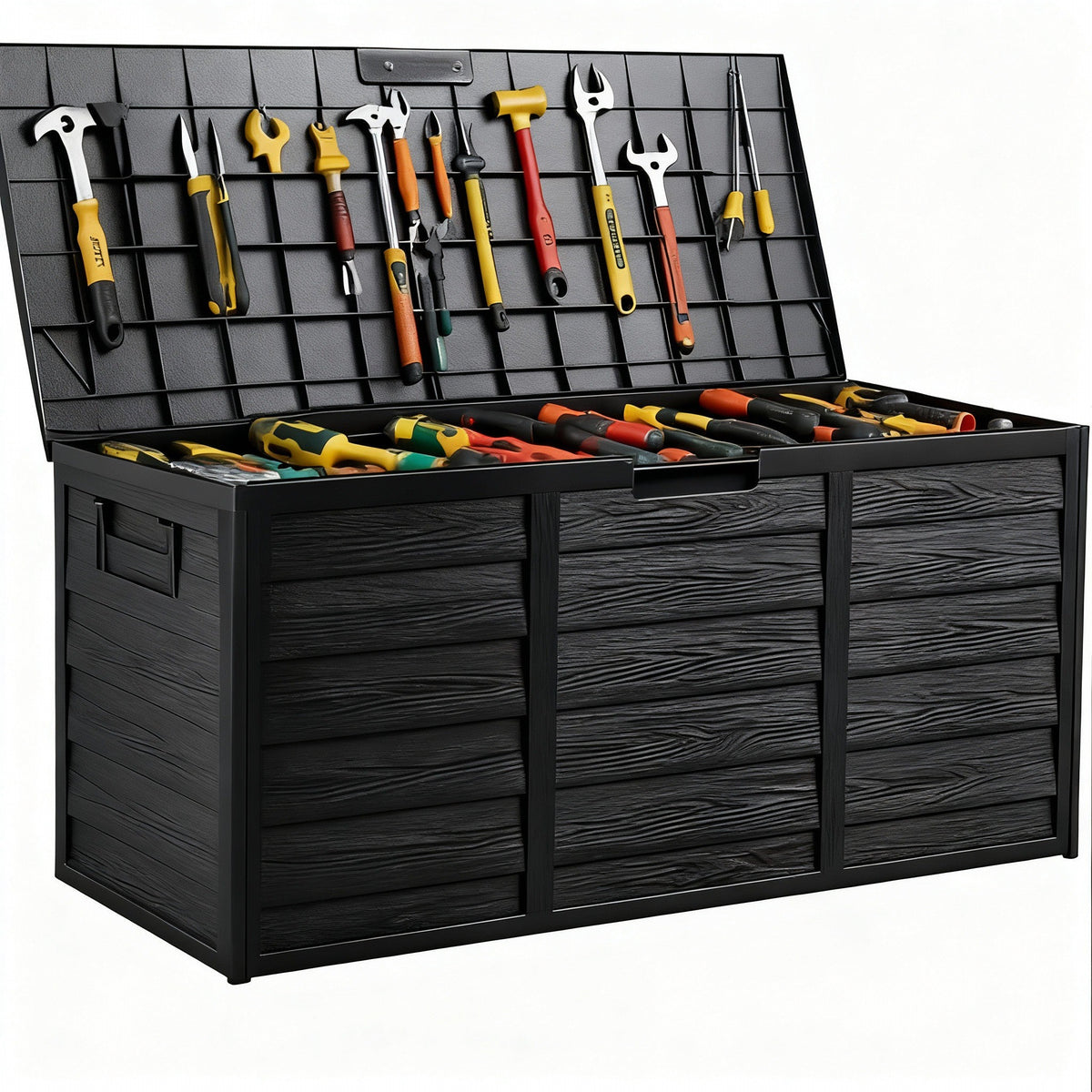 75 Gallon Heavy-Duty Outdoor Deck Box – Waterproof Patio Storage Box with Hinged Lid, Lockable & Easy Assembly - Fabs things