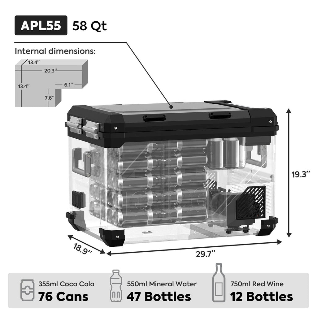 APL55 Dual Zone 12 Volt Fridge | ICECO | 55 LT - Fabs things