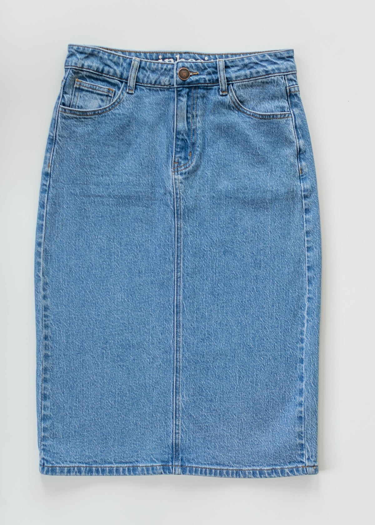 Remi Denim Classic Wash Midi Skirt - Fabs things