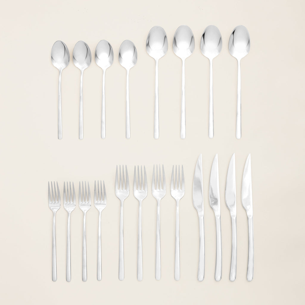 Emilia Mirror 20-Piece Flatware Set - Fabs things