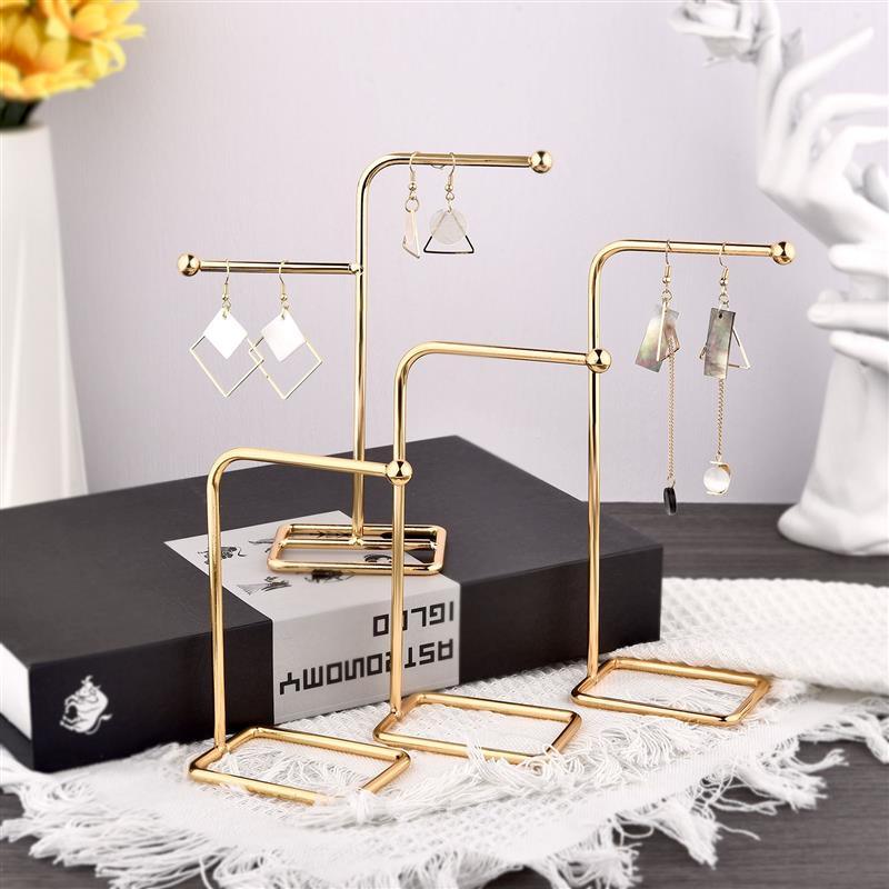 Jewelry Display Holder Metal Earring Storage Rack Jewelry Organizer Holder Earring Necklace Pendants Organizer Display Stand Jewelry Stand Display Necklace Holder Plated Metal Tabletop Jewelry Organizer - Fabs things