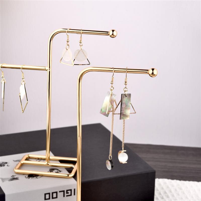 Jewelry Display Holder Metal Earring Storage Rack Jewelry Organizer Holder Earring Necklace Pendants Organizer Display Stand Jewelry Stand Display Necklace Holder Plated Metal Tabletop Jewelry Organizer - Fabs things