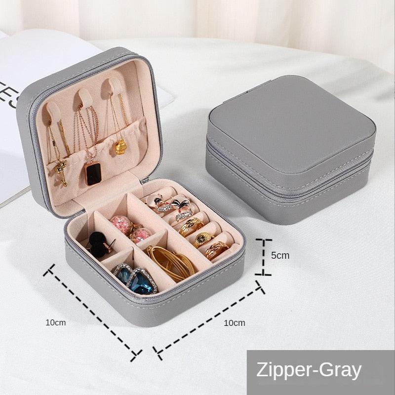 Jewelry Organizer Display Travel PU Leather Jewelry Case Boxes Travel Portable Jewelry Box Storage Organizer Earring Holder Gift Jewellery Box Organizer Small Portable PU Leather Travel Jewelry Storage Case for Rings Earrings Necklace - Fabs things