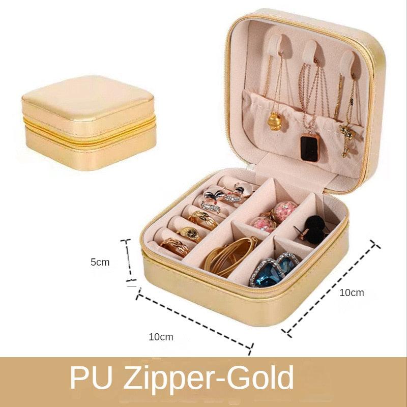 Jewelry Organizer Display Travel PU Leather Jewelry Case Boxes Travel Portable Jewelry Box Storage Organizer Earring Holder Gift Jewellery Box Organizer Small Portable PU Leather Travel Jewelry Storage Case for Rings Earrings Necklace - Fabs things