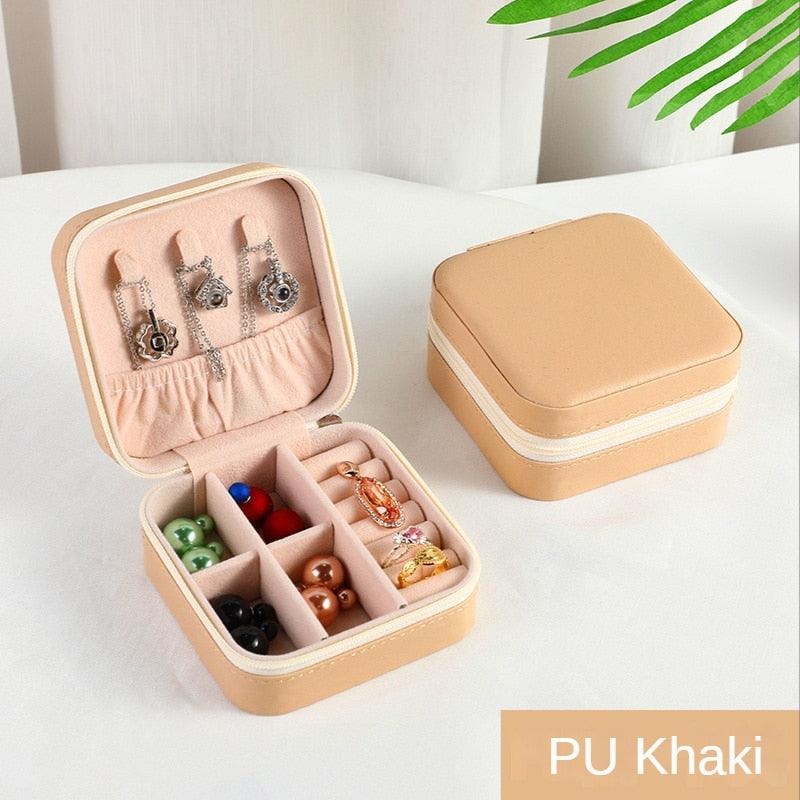 Jewelry Organizer Display Travel PU Leather Jewelry Case Boxes Travel Portable Jewelry Box Storage Organizer Earring Holder Gift Jewellery Box Organizer Small Portable PU Leather Travel Jewelry Storage Case for Rings Earrings Necklace - Fabs things