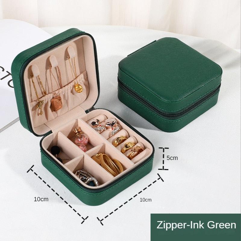 Jewelry Organizer Display Travel PU Leather Jewelry Case Boxes Travel Portable Jewelry Box Storage Organizer Earring Holder Gift Jewellery Box Organizer Small Portable PU Leather Travel Jewelry Storage Case for Rings Earrings Necklace - Fabs things