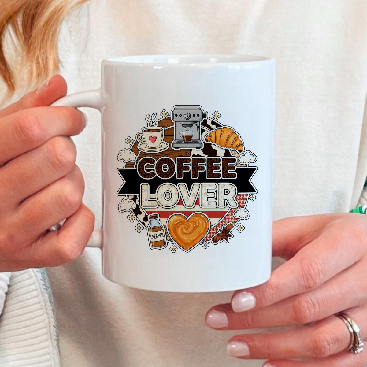 Coffee Lover Mug - Espresso Machine Ceramic Coffee Cup Gift for Latte Lovers - Fabs things