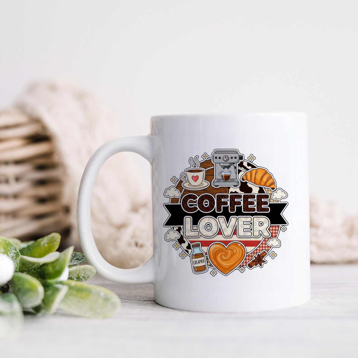 Coffee Lover Mug - Espresso Machine Ceramic Coffee Cup Gift for Latte Lovers - Fabs things