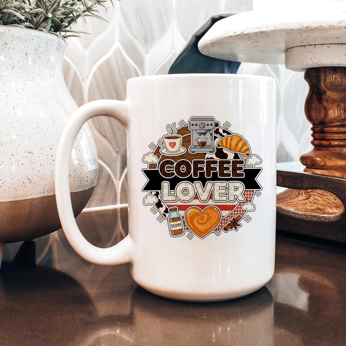 Coffee Lover Mug - Espresso Machine Ceramic Coffee Cup Gift for Latte Lovers - Fabs things