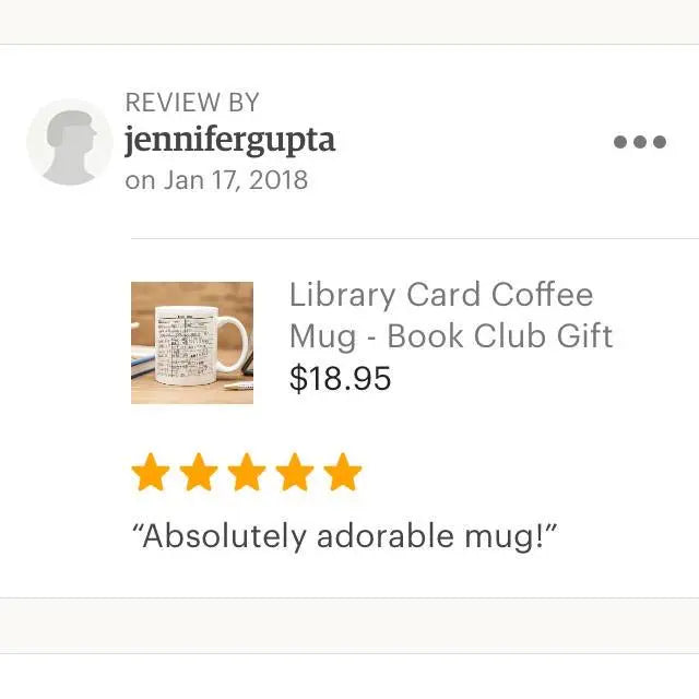 Library Card Coffee Mug - Book Club Gift - Coffee Tea Cup Gifts for Readers - Fabs things