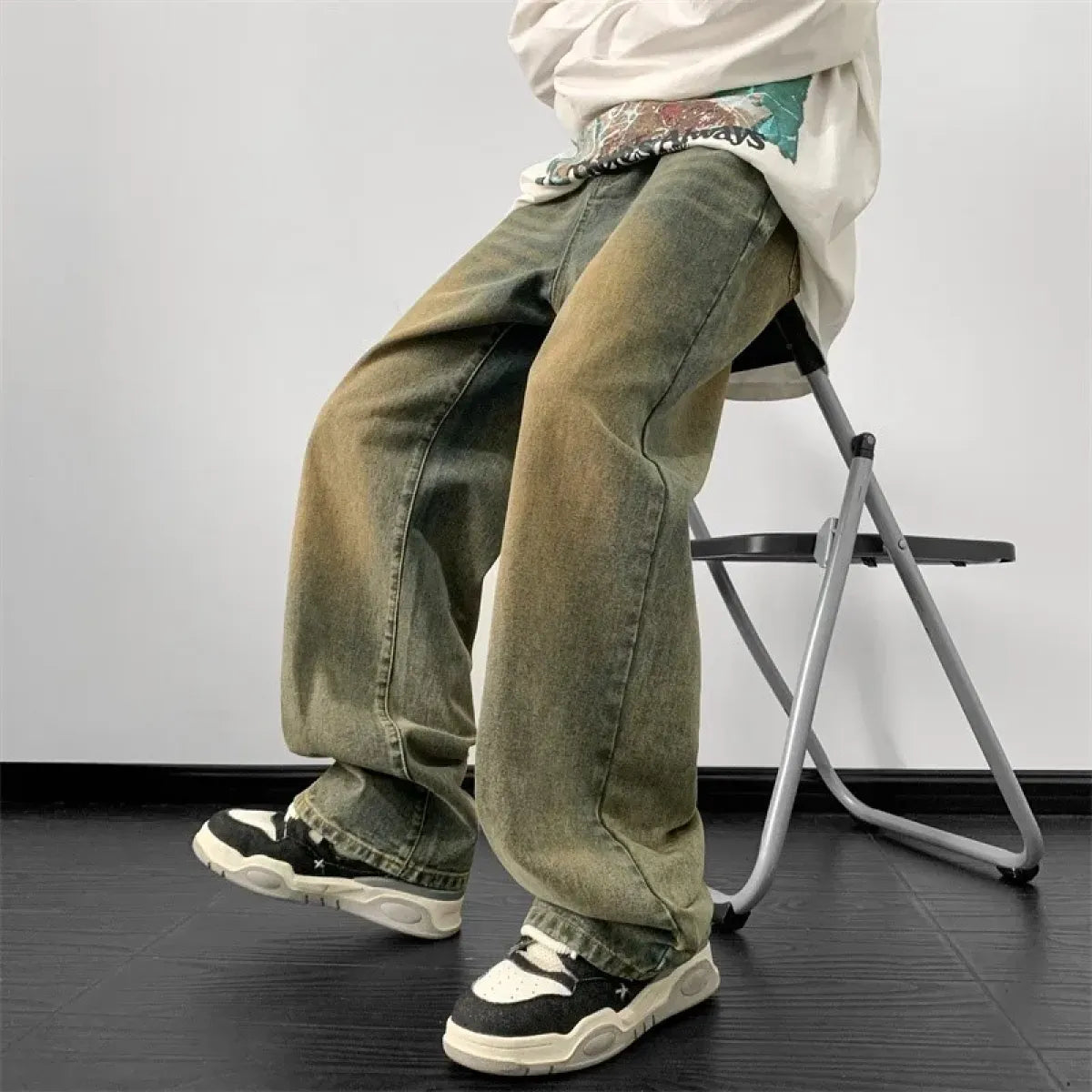 Vintage Wide Leg Denim Pants – Men's Harajuku Streetwear Jeans - Fabs things