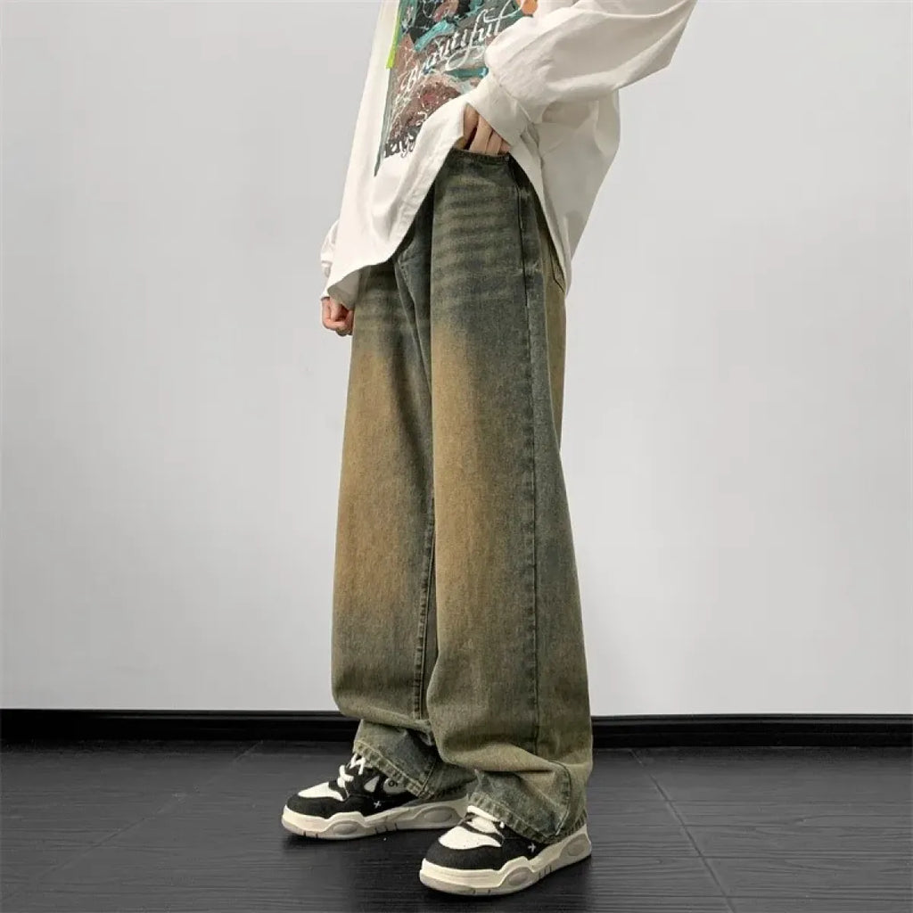 Vintage Wide Leg Denim Pants – Men's Harajuku Streetwear Jeans - Fabs things