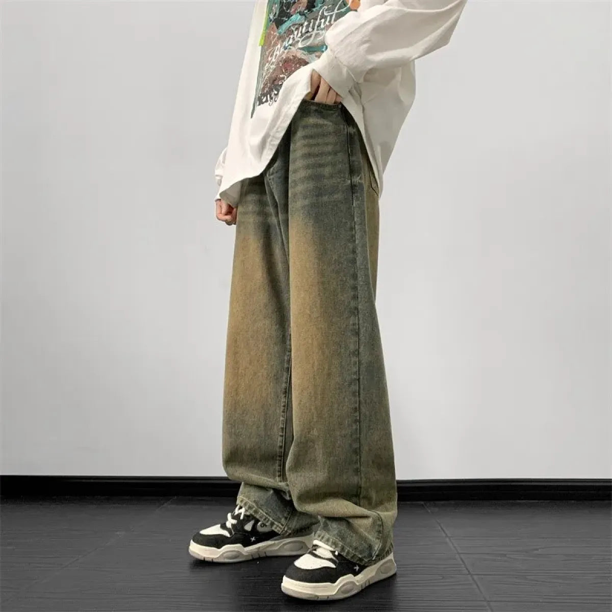 Vintage Wide Leg Denim Pants – Men's Harajuku Streetwear Jeans - Fabs things