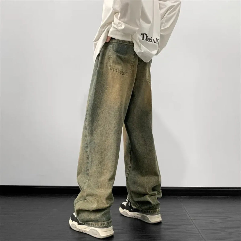 Vintage Wide Leg Denim Pants – Men's Harajuku Streetwear Jeans - Fabs things