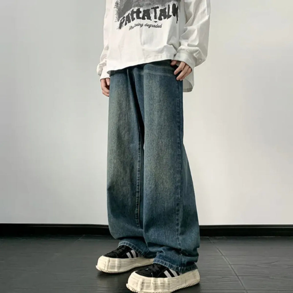 Vintage Wide Leg Denim Pants – Men's Harajuku Streetwear Jeans - Fabs things