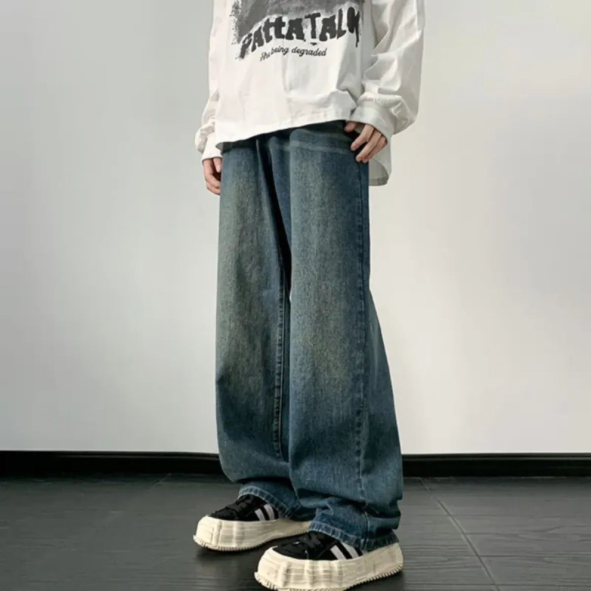 Vintage Wide Leg Denim Pants – Men's Harajuku Streetwear Jeans - Fabs things