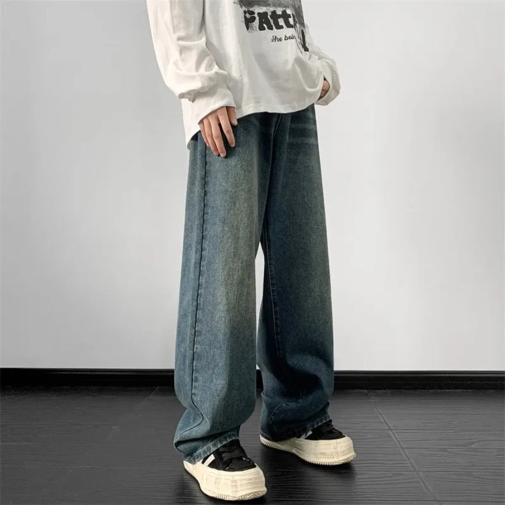 Vintage Wide Leg Denim Pants – Men's Harajuku Streetwear Jeans - Fabs things