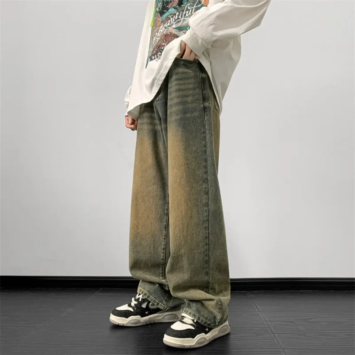 Vintage Wide Leg Denim Pants – Men's Harajuku Streetwear Jeans - Fabs things