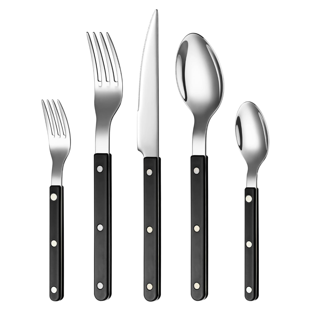 Khen Black Cutlery Set of 20 –18/8 Stainless Steel Flatware - Fabs things