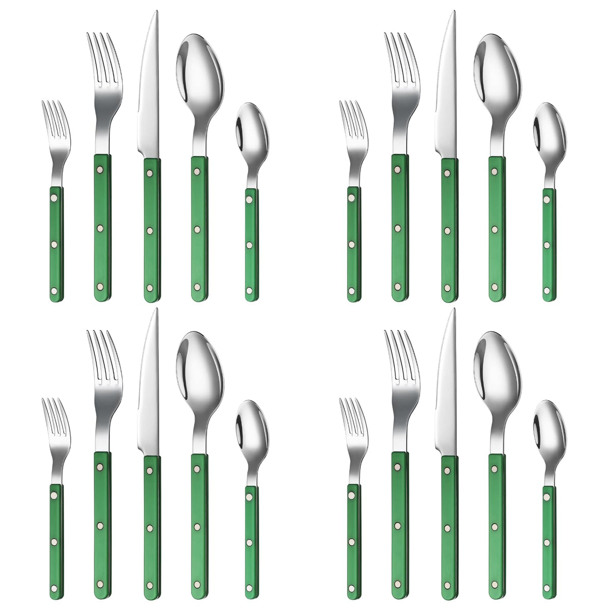 Khen Green Cutlery Set of 20 –18/8 Stainless Steel Flatware - Fabs things