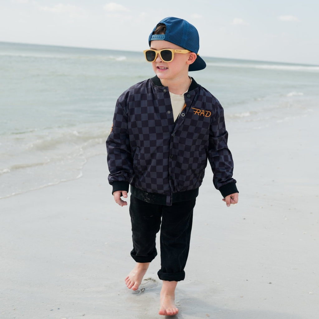 KIDS WATERPROOF LETTERMAN JACKET - CHECKERS - Fabs things
