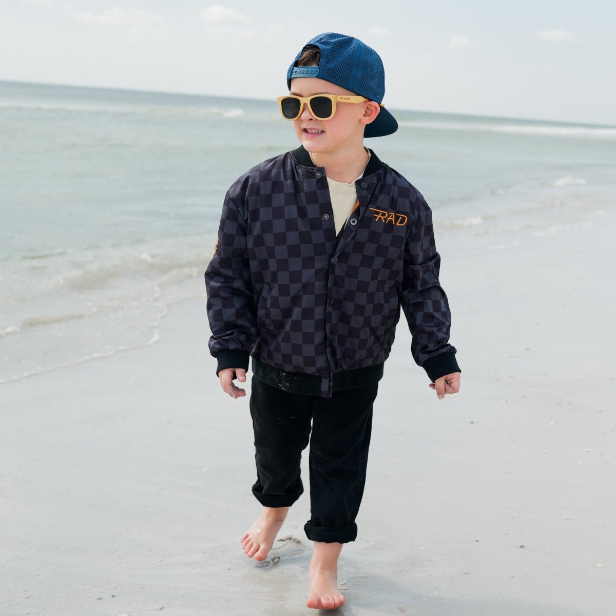 KIDS WATERPROOF LETTERMAN JACKET - CHECKERS - Fabs things