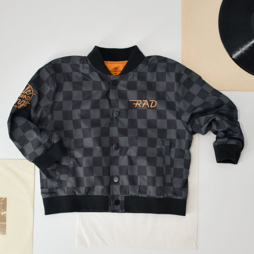 KIDS WATERPROOF LETTERMAN JACKET - CHECKERS - Fabs things