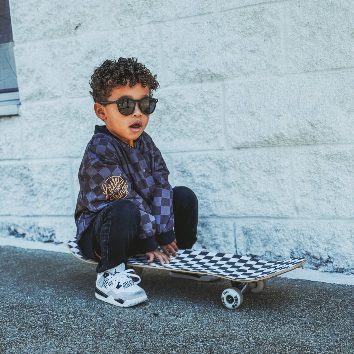 KIDS WATERPROOF LETTERMAN JACKET - CHECKERS - Fabs things