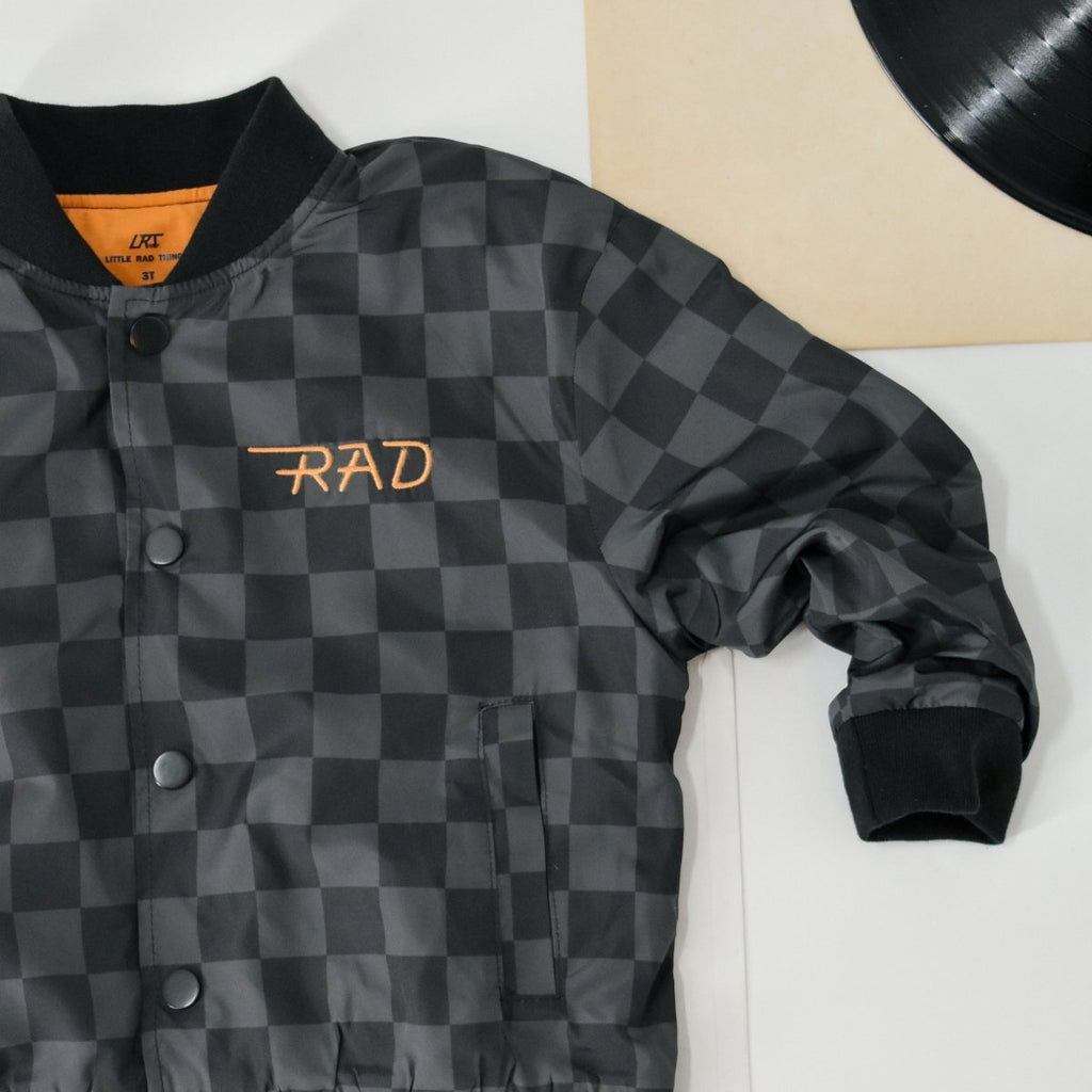 KIDS WATERPROOF LETTERMAN JACKET - CHECKERS - Fabs things