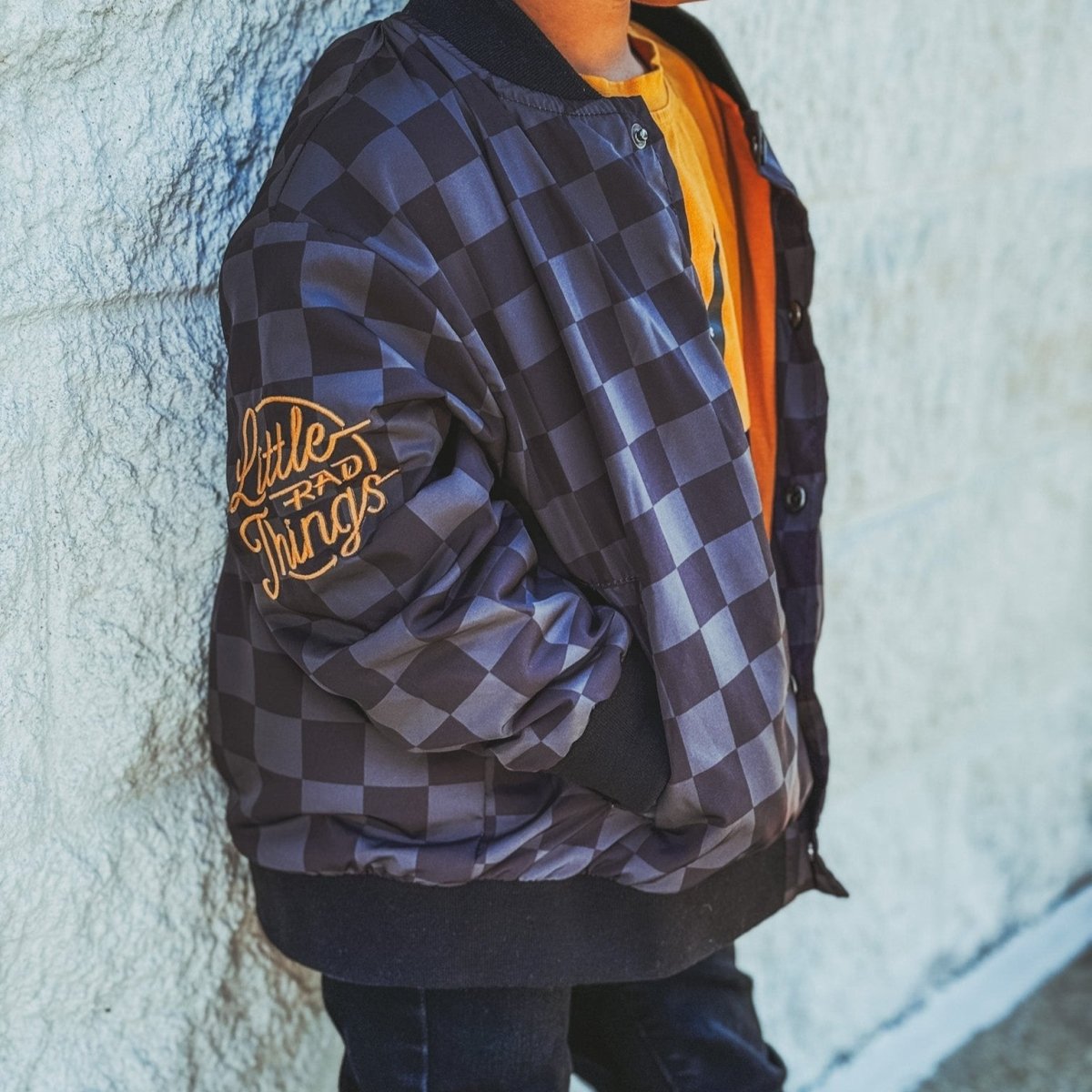 KIDS WATERPROOF LETTERMAN JACKET - CHECKERS - Fabs things