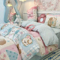 Kawaii Pastel Blue & Pink Bedding Set - Fabs things