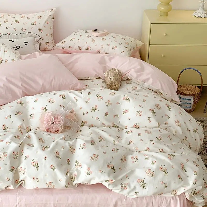 Pink Floral Bedding Set - Fabs things