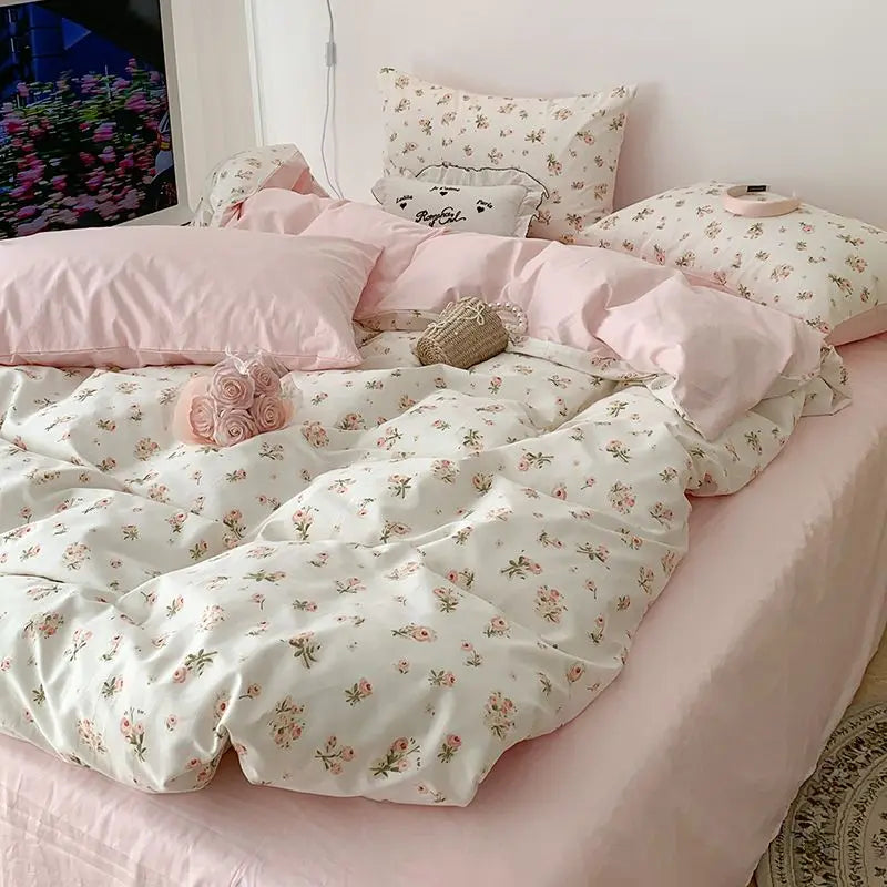 Pink Floral Bedding Set - Fabs things