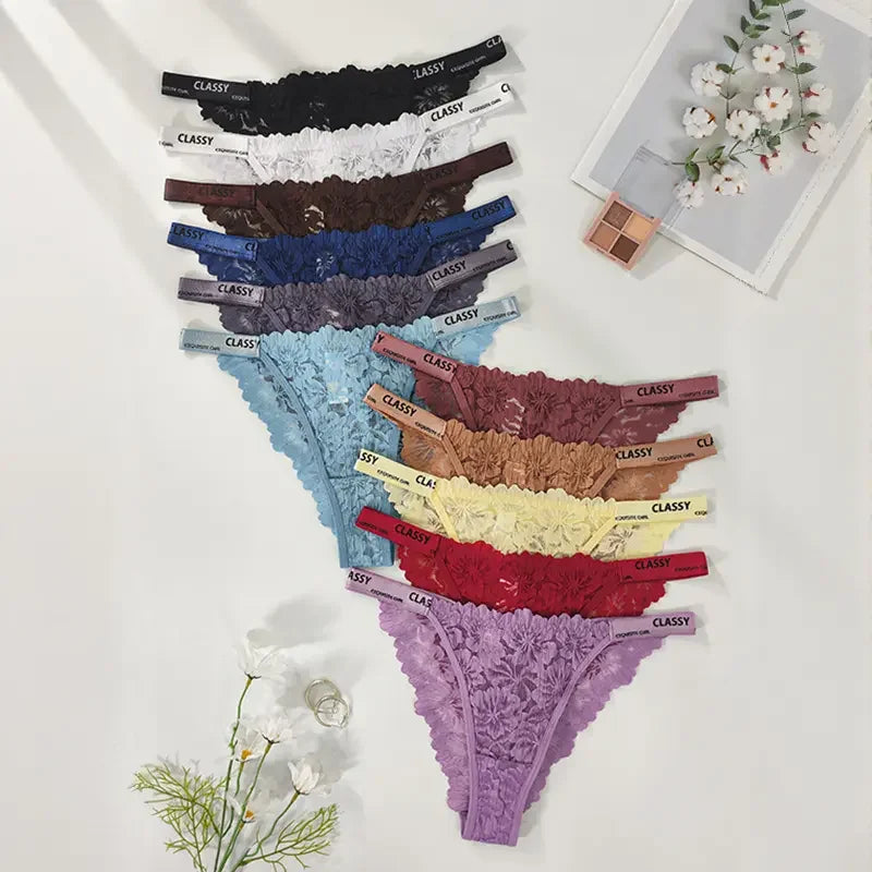 11pcs/Pack Multi Color Sexy Floral Women's Panties Breathable Comfor Female Underpants Lingerie Elegant Lady Briefs Underwear - Fabs things