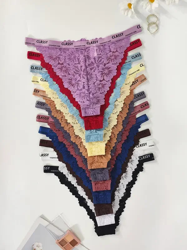 11pcs/Pack Multi Color Sexy Floral Women's Panties Breathable Comfor Female Underpants Lingerie Elegant Lady Briefs Underwear - Fabs things