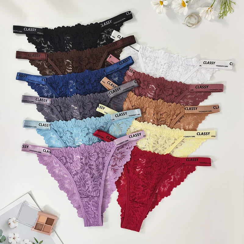 11pcs/Pack Multi Color Sexy Floral Women's Panties Breathable Comfor Female Underpants Lingerie Elegant Lady Briefs Underwear - Fabs things