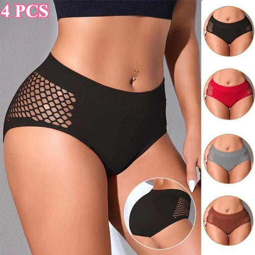 3/4pcs/pack Mid Waist Seamless Women Panties Underwear Solid Breathable Comfortable Female Underpants Soft Lingerie Lady Briefs - Fabs things