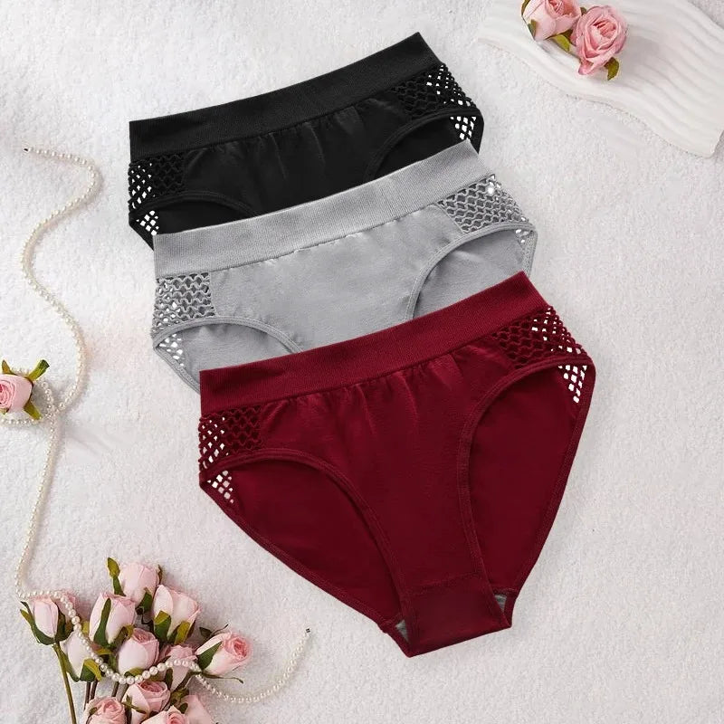 3/4pcs/pack Mid Waist Seamless Women Panties Underwear Solid Breathable Comfortable Female Underpants Soft Lingerie Lady Briefs - Fabs things
