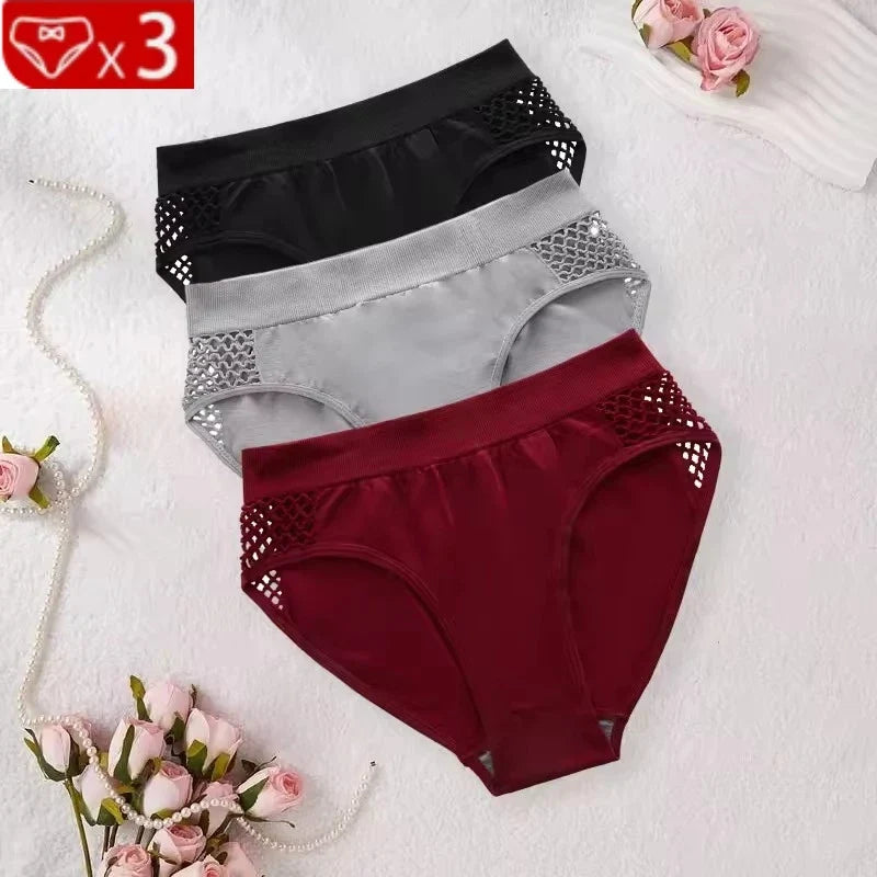 3/4pcs/pack Mid Waist Seamless Women Panties Underwear Solid Breathable Comfortable Female Underpants Soft Lingerie Lady Briefs - Fabs things