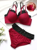 High Quality Sexy Lingerie Set For Women's Lace Up Steel Ring Push Ups 2-piece Set For Daily Underwear Set A2127 - Fabs things