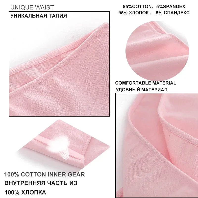 4PCS Seamless Cotton Panties Women Solid Color Briefs Sexy Low Waist Underpants Female Breathable Underwear Ladies Stretch Panti - Fabs things