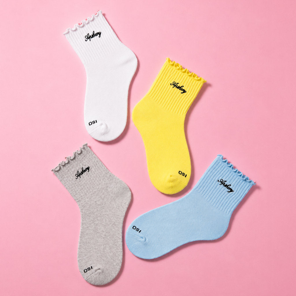 WMNS Lettuce Edge Quarter Socks 4 pack
